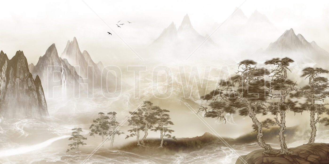 Person meditating peacefully in a serene natural environment at sunrise